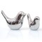 2 Pieces Small Birds Statues Home Decor Modern Style Birds Decorative Ornaments for Living Room, Bedroom, Office Desktop, Cabinets ( Silver Birds)